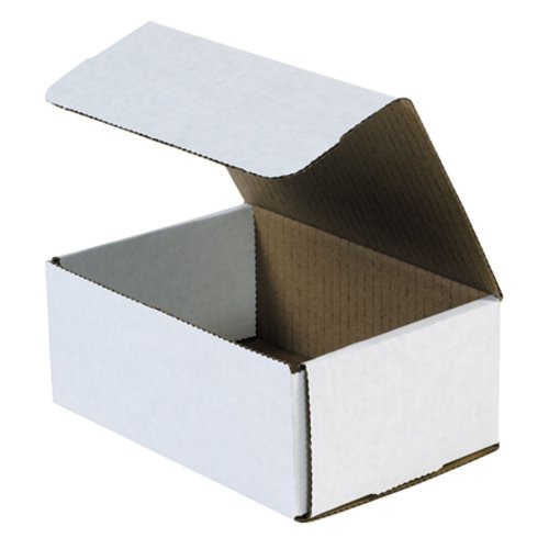 Aviditi White Corrugated Cardboard Mailing Boxes, 7 1 8 x 5 x 3 Inches, Pack of 50, Crush-Proof, for Shipping, Mailing and Storing