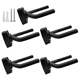 FF Elaine 5 Pack Black Guitar Hanger Hook Holder Wall Mount Display with Screws Fits Most Guitars