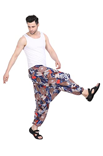Image of Whitewhale Men's Cotton Solid Harem Pants Yoga Trousers Hippie Pant