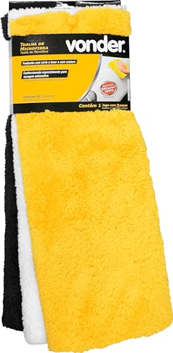 Vonder, Toalha De Microfibra, 60 Cm X 40 Cm, 500 G/M² (Gsm), Extramacia, Jogo Com 3 Peças.