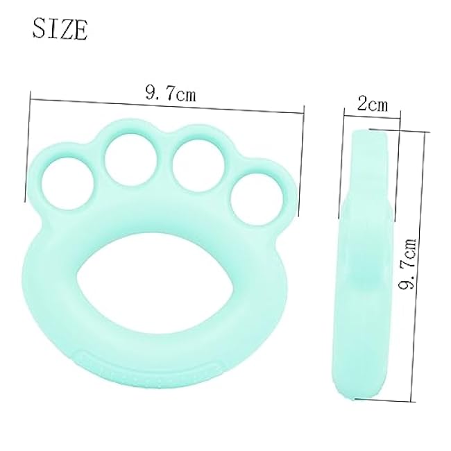 Mikinona Finger Strength Trainer for Piano and Guitar Silicone Hand Grip Strengthener for Boys and Girls and Adults Adjustable Grip Exerciser in Blue Color