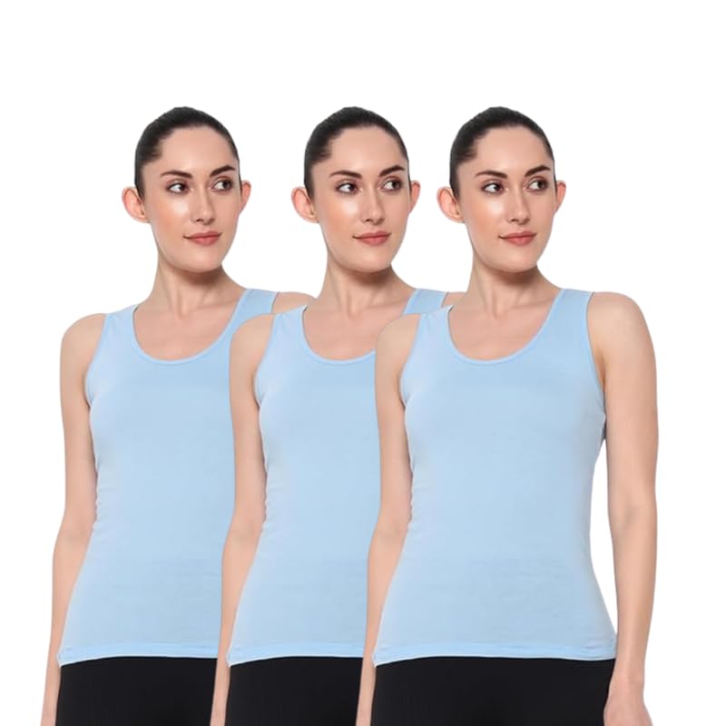 Comfort KSK Lifestyle Women's Cotton Rib Round Collar Camisole| Regular Fit, Under-Shirt, Stretchable and Body-Hugging Spaghetti/Tank Top-image-11