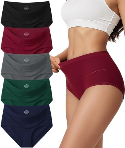 Cotton Underwear for Women High Waisted Full Coverage Briefs Soft...