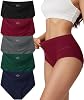 Ropa interior de algodón para mujer, cintura alta, suave, paquete de 5 2