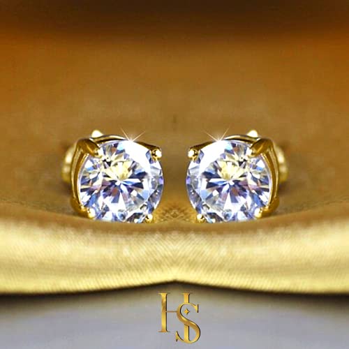 Image of HIGHSPARK 925 Silver Solitaire Earrings for Women | 92.5 Sterling Silver and Diamond like Brilliance Sparkling Zirconia for that Stunning Shine | Lovely Gift
