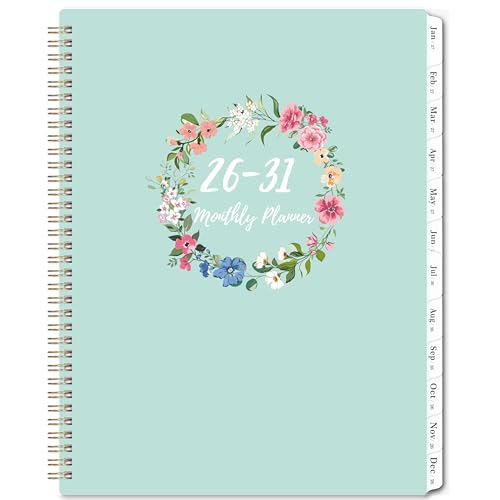 2026-2031 Monthly Planner/Calendar - 5 Year Planner 2026-2031 from JUL. 2026 - JUN. 2031 9 x 11 Monthly Tabs Note Pages Twin-Wire Binding Transparent Waterproof PP Cover
