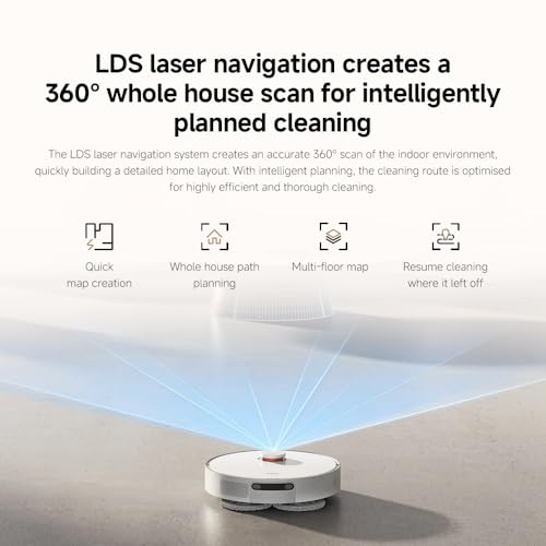 Xiaomi Robot Vacuum X20+ Saugroboter mit Absaugstation und 4L/4L Frisch- & Altwassertank - 2 rotierende, Auto-Trocknung Wischmops, Bis 280m² wischen, 6000Pa Saugkraft, LDS-Navigation, Alle Bodentypen
