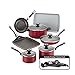 Farberware High Performance Nonstick Aluminum 17-Piece Cookware Set, Red