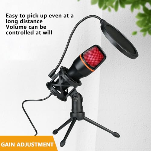 Genérico Micrófono USB para Streaming,Micrófono De Condensador para Juegos - Accesorio con Cancelación De Ruido Inteligente para Grabación De Voz En Juegos Llamadas Y Videollamadas - imagen 8