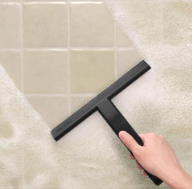 Image of Minismus Shower Squeegee with Magnetic Hook - Silicone Window Wiper - Shower Squeegee for Glass Doors - Glass Squeegee Bathroom Shower - Window Squeege (13 Inches, Black)