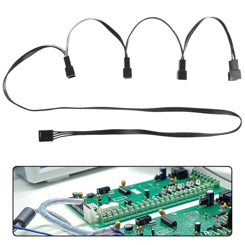 MxyVrix Cable de extensión PWM para Ventiladores, Cable divisor PWM de 4 pines para Caja, Conexión Multi-Ventilador para una Refrigeración Suficiente y Centralizada, Negro