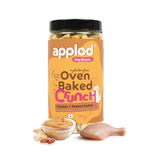 Image of Crunch-a-Licious Chicken & Peanut Butter Dog Biscuits for Puppies & Adult Dogs | Gluten-Free Crunchy Treats Made with Real Chicken Protein | Healthy Training & Reward Snacks | 800g