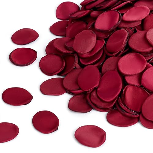 SITUMEIZI 400PCS Rose Petals, Burgundy Flower Petals for Wedding Decor