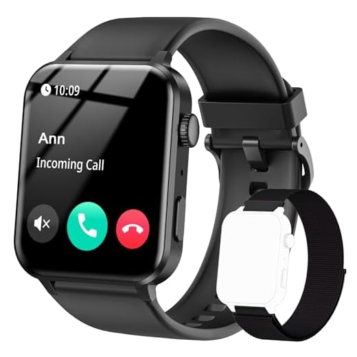 IOWODO Montre Connectée Femme Homme, Montre Appel, Appels Numérotation, 100 Modes de Sport, Écran 1.85 Pouce, Assistant Vocal, Bluetooth 5.0, pour Android/iOS (Noir)