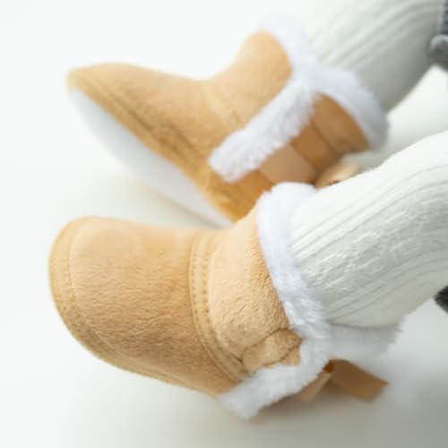 Infant Unisex Warm Fur Lining Soft Boots Baby Winter Ankle Non-Slip Rubber Texture Sole Toddler Winter Snow Crib Shoes4