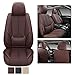Coverado Front Seat Covers, Waterproof Nappa Leather Seat Covers for Cars, Car Seat Covers Front Seats, Driver Seat Cover, Car Seat Protector Cushions Universal Fit for Most Sedans SUV Truck, Brown