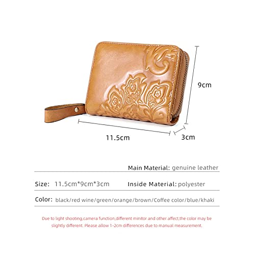 Fashion Women Wallets Genuine Leather Zipper Female Card Holder Purse Wallet,Luggage(E)2