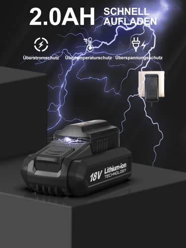 Foto von Akku-Heckenschere, 18 V Profi Hecken & Strauchschere, 2800 /min elektrische heckenschere, 27 mm Schnittdurchmesser, Drehgriff, Elektrogartenschere mit Akku und Ladegerät
