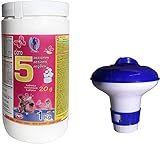 Dosis: Añadir 1 tableta / 10 m3 de agua a la semana. Mantener nivel cloro 0.6 – 1.5 ppm.