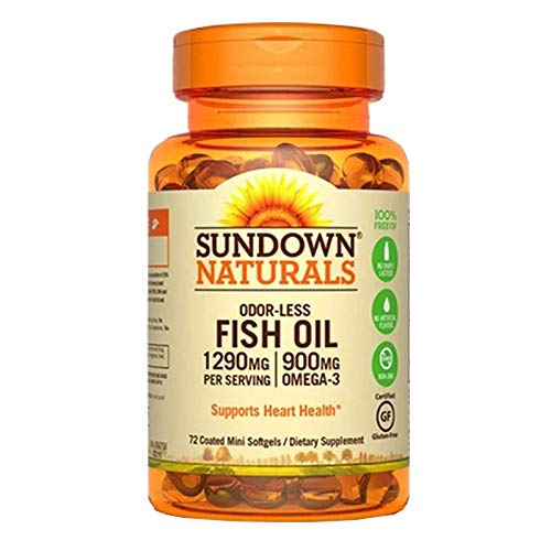 Kit 3 Fish Oil Odorless Óleo de Peixe 1290mg Sundown 72 Cápsulas
