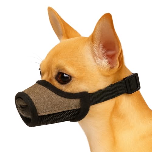 Maulkorb Hund Nobit Beige XXS 10×6 cm Schnauzenumfang 2228 cm Leichtes Nylon mit atmungsaktivem Mesh Verstellbar Steckschnalle Flamingo