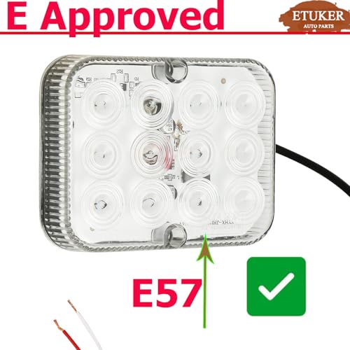 ETUKER 2x Ruckfahrscheinwerf Anhänger LED 12v/24v Rückfahrlicht mit Zulassung Wasserdicht