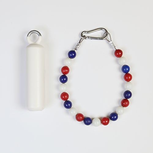 Flagpole Beaded Retainer Ring Set 30" Red White Blue 7 lb Counterweight Made in USA