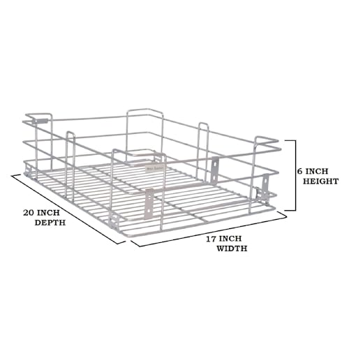 Image of BLOO BASKET 202modular kitchen accessories cabinet, 6-Piece Utensil Organizer,Stainless Steel, Silver (17 Inch Width * 20 Inch Depth, WITH CHANNEL)