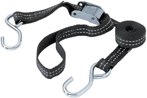 Security Chain Company CC1612 2-6' Black 1" Polyester Web Strap with Easy Release Tie-Down with S-Hooks