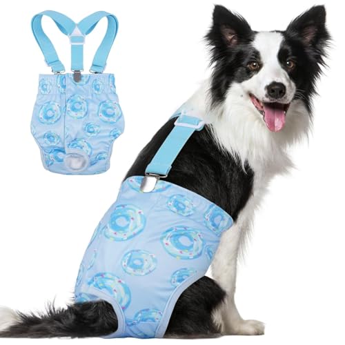 Image of Reusable Female Dog Diapers with Suspender, Washable Dog Period Panties, Highly Absorbent Female Dogs Diapers for Heat Incontinence, 2X-Large