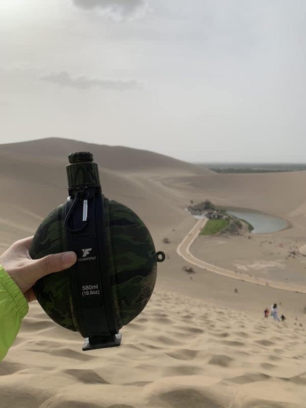 Miniatura 2 de LEJN Bonita botella de agua deportiva plegable para agua fría, botella de silicona portátil, camping, senderismo, viajes, ejercicio al aire libre,