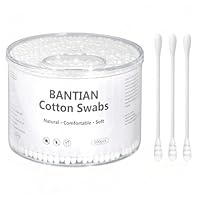 500 Stück Wattestäbchen – 100% Plastikfrei, Biologisch Abbaubar, mit Zwei Verschiedenen Enden