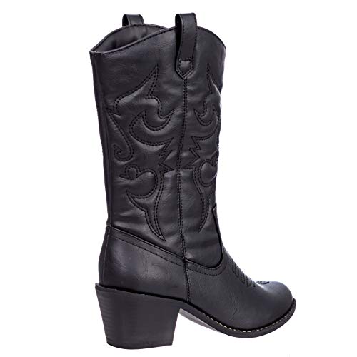 Charles Albert Womens Boot Embroidered Modern Western Cowboy, Black (9) Cowboy Style_Black_9 #TOP5