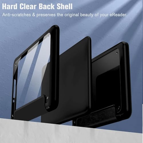 Image of MOCA Case for 7 Inch Kindle Paperwhite 12th Gen 2024 and Signature Edition, Slim Shockproof Clear Back Cover, Auto Sleep /Wake Protective Case (Black)