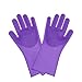 Produktbild SHUHAO Silikon-Handschuhe, Silikon Abwasch Handschuhe, Wiederverwendbares Silikon Pinsel Scrubber Handschuhe Aus Gummi Hitzebeständig Ideal Für Küche Und Bad Auto,Lila