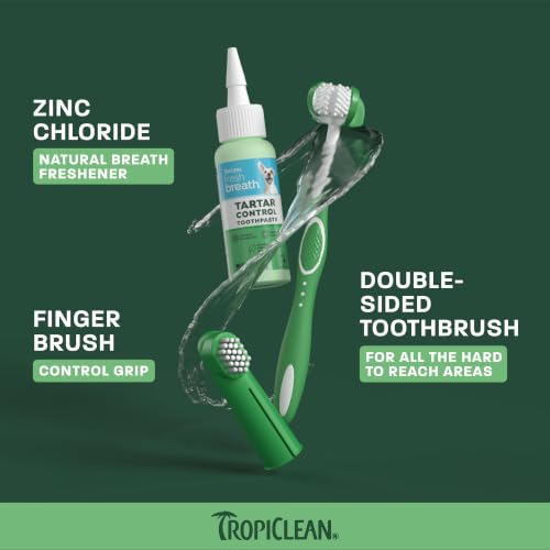 Image of TropiClean Fresh Breath Dog Tooth Brushing Kit for Small /Medium Dogs