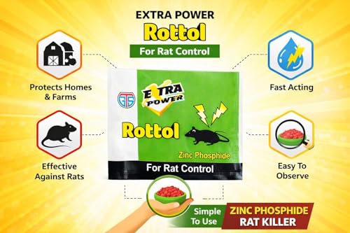 Image of TGS Rottol Rat Kill Powder - EXTRA Power, 5g (Pack of 5) - Fast & Effective Rodent Control