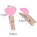 100pcs Mini Pinzas de Madera Pequeñas con Corazón 3.5cm Adorno de Fotos...