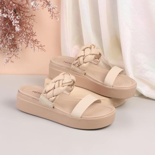Image of Metro Women Unique Weave-Like Strap Platform Heel Fashion Sandal