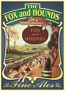 Fox & Hounds Small Pub Sign