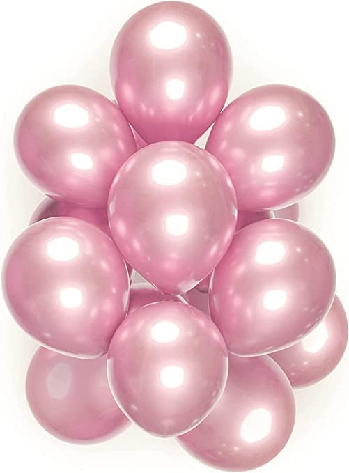 Party Port HD Metallic Chrome Balloons for Party Decorations Toy Balloons for Birthday Anniversary Baby Shower Bachelorette Party Decoration - Pack of 10 (Light Pink)-image-39