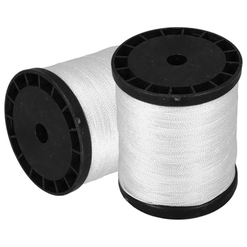 Cuerda de nylon trenzado durable 2 rollos blanca para trabajos de construcción y uso exterior miniatura 1