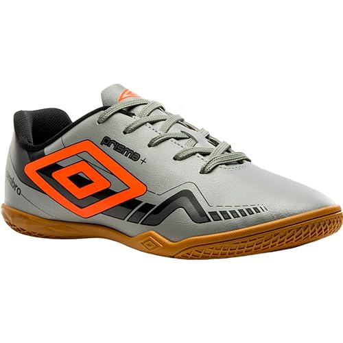 CHUTEIRA FUTSAL UMBRO PRISMA+ Cor:Cinza-Laranja;Tamanho:38