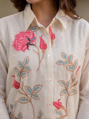 Image of INDO ERA Women's Cotton Ethnic Co-Ord Set | Kurta Pant Set | Stylish Cotton Suit Set for Women,10123