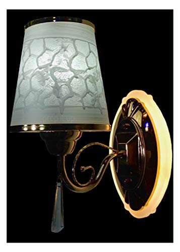 Image of Prop It Up SFL Gold Finished Designer Back vase led wall Light with E-27 Holder, and Free Triple Color led Bulb (E-27) design-1044 /1w
