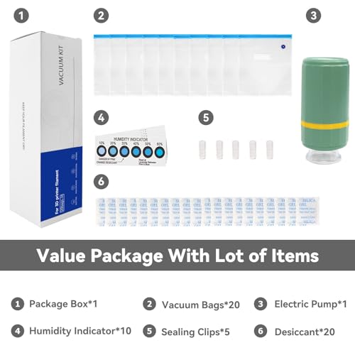 Official Filament Dryer Box S4 Plus Filament Storage Bags Kit 66 Pcs with Auto Pump