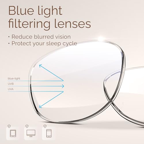 Image of MIGSIR Blue Light Blocking Glasses for Computer Gaming, Fashion Fake Helps Reduce Screen Fatigue Eyeglasses for Women Men