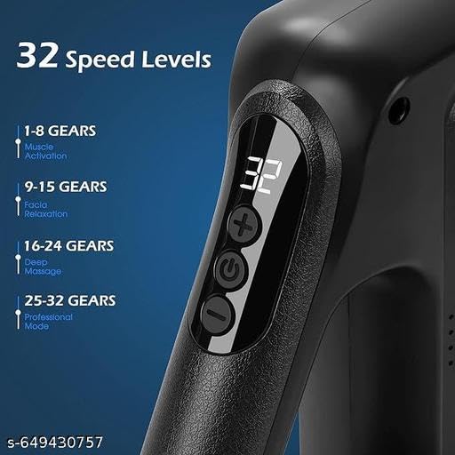 Deep Tissue 32 Speed Massage Gun, 8 Attachments, Type-C Charging, Full |PAR-P1496 1