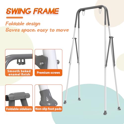 image for Yozoia Foldable Toddler Swing Set and Baby Jumper, Indoor & Outdoor Ba
