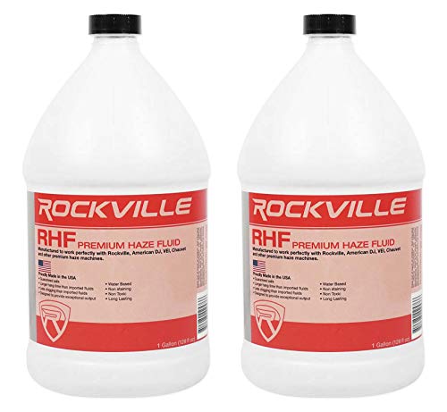 (2) Rockville RHF Gallon Water-Based Haze Machine Fuid Juice/Non-Clog/Long Hang Time